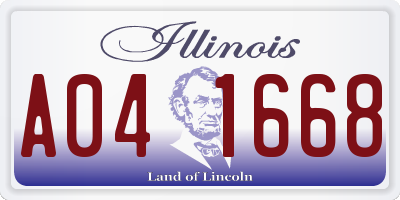 IL license plate A041668