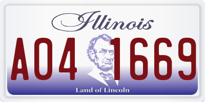 IL license plate A041669
