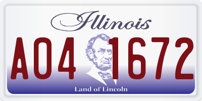 IL license plate A041672