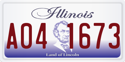 IL license plate A041673