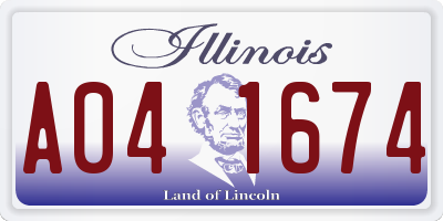 IL license plate A041674