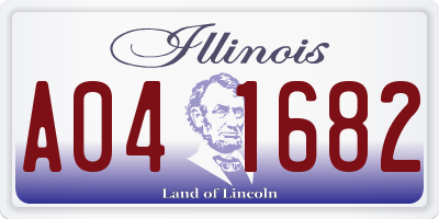 IL license plate A041682