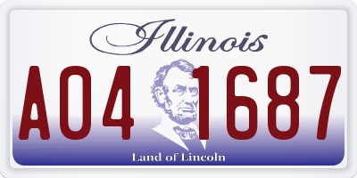 IL license plate A041687
