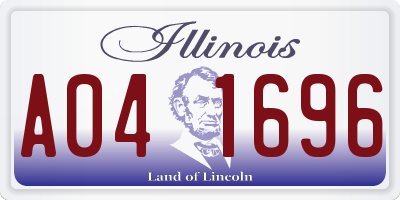 IL license plate A041696