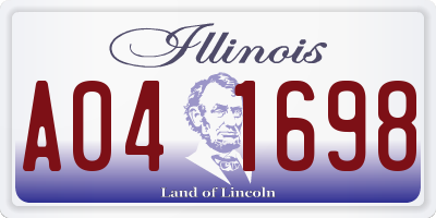 IL license plate A041698