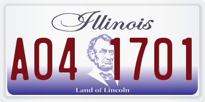 IL license plate A041701