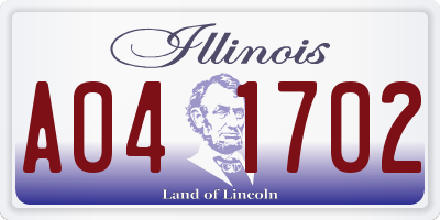 IL license plate A041702