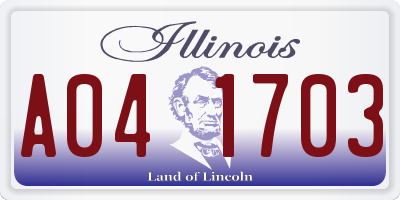 IL license plate A041703