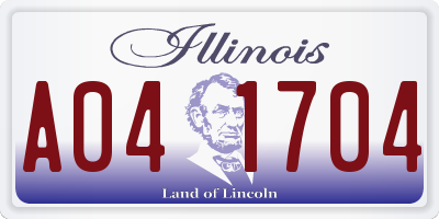 IL license plate A041704