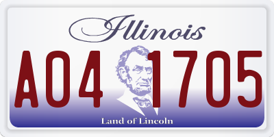 IL license plate A041705