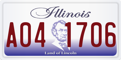 IL license plate A041706