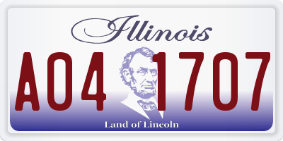 IL license plate A041707