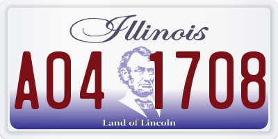 IL license plate A041708