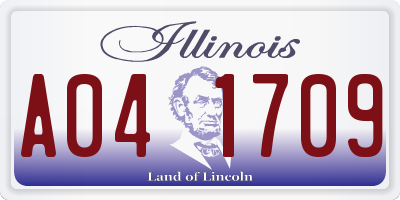 IL license plate A041709