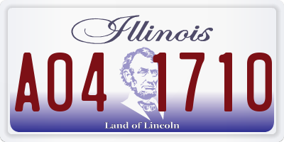IL license plate A041710
