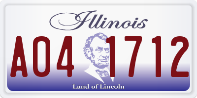 IL license plate A041712