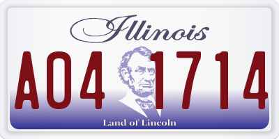 IL license plate A041714