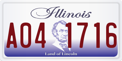 IL license plate A041716