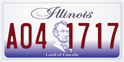 IL license plate A041717