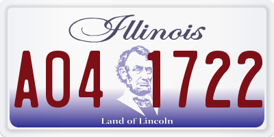 IL license plate A041722