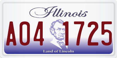 IL license plate A041725