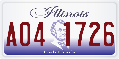IL license plate A041726