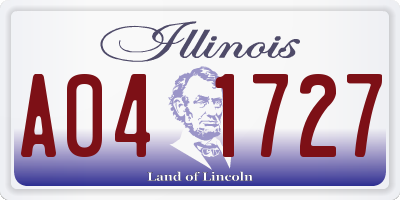 IL license plate A041727