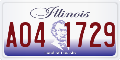 IL license plate A041729