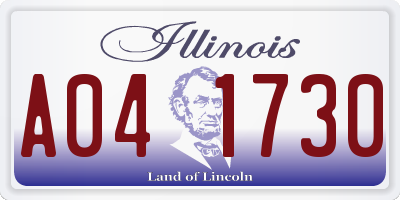 IL license plate A041730