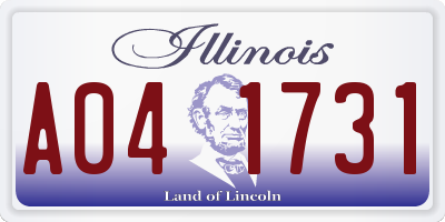 IL license plate A041731