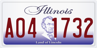 IL license plate A041732