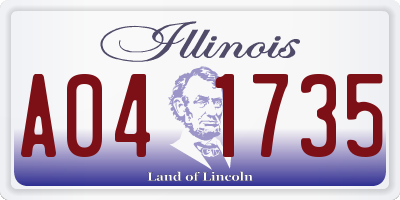 IL license plate A041735