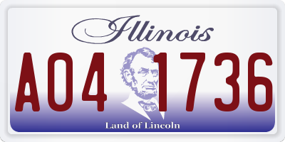 IL license plate A041736