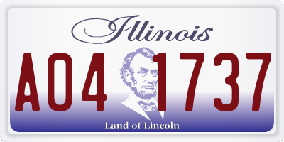 IL license plate A041737