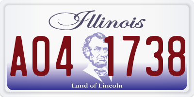 IL license plate A041738