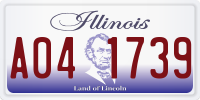 IL license plate A041739