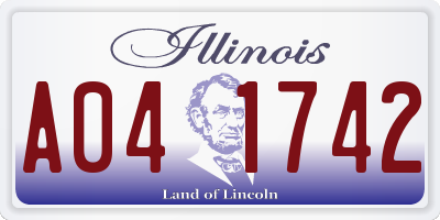 IL license plate A041742