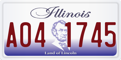 IL license plate A041745