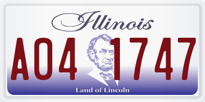 IL license plate A041747