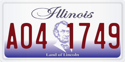 IL license plate A041749