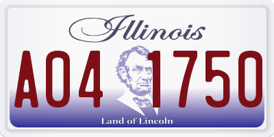 IL license plate A041750