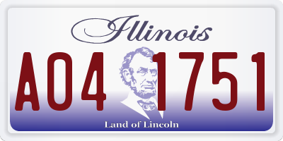 IL license plate A041751