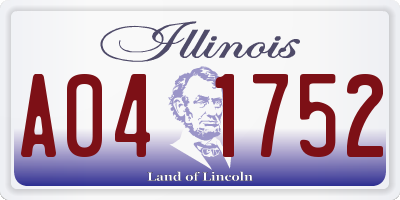IL license plate A041752