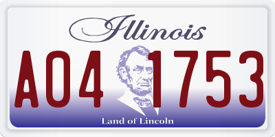 IL license plate A041753