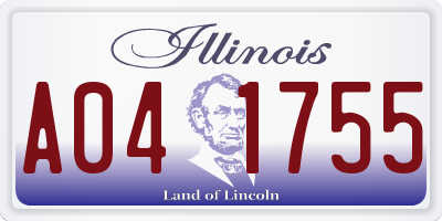 IL license plate A041755