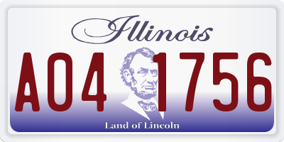 IL license plate A041756