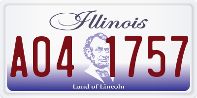 IL license plate A041757