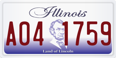 IL license plate A041759