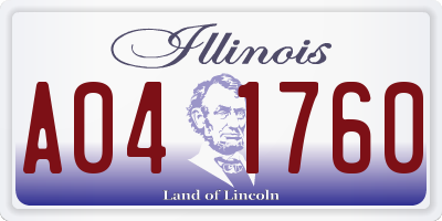 IL license plate A041760
