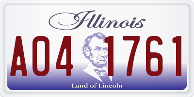 IL license plate A041761